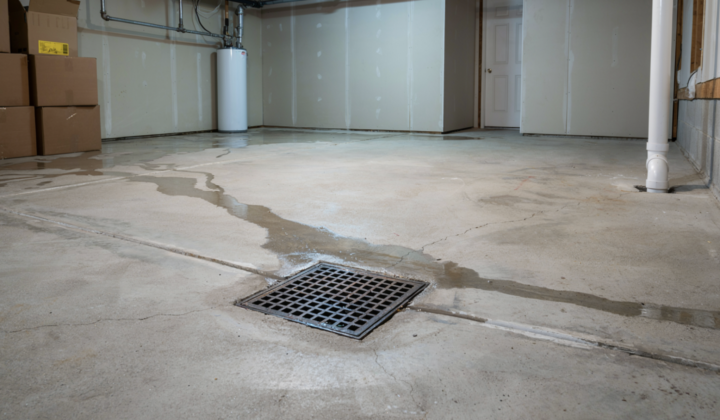 Heavy Rain Backs Clean Stormwater Up Through a Partly Clogged Floor Drain in Indian Land, SC